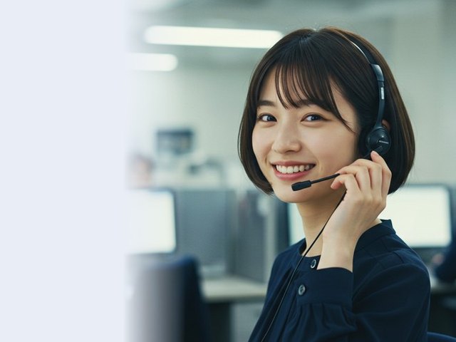 ヘッドセットで応対するオペレーター