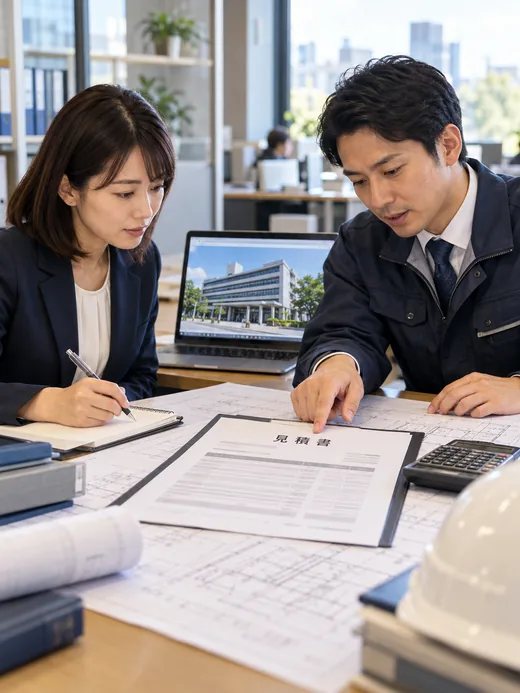 公共案件の提案と見積りを検討する事業者（イメージ）