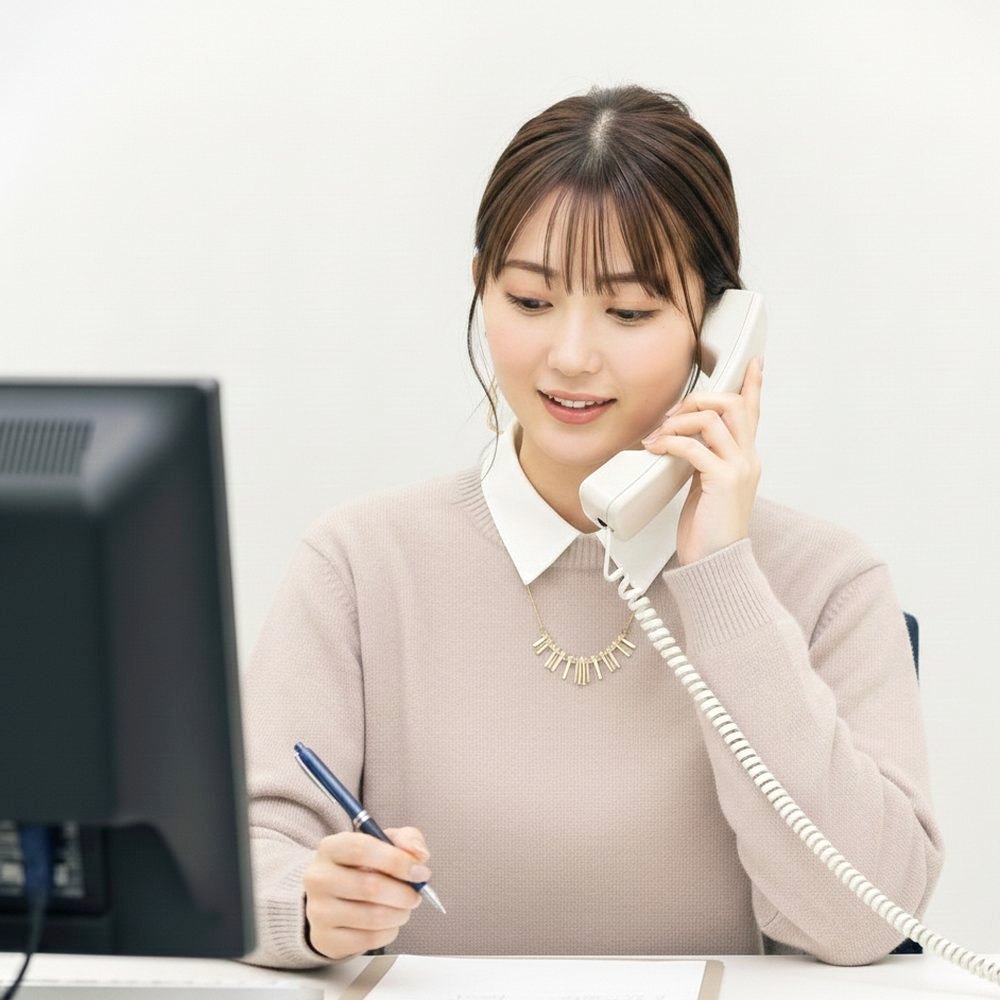 ヒアリングシートに記入するオペレーター（写真はイメージです）